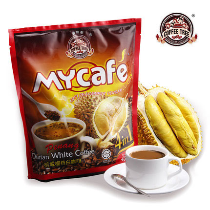 马来西亚进口榴莲口味白咖啡